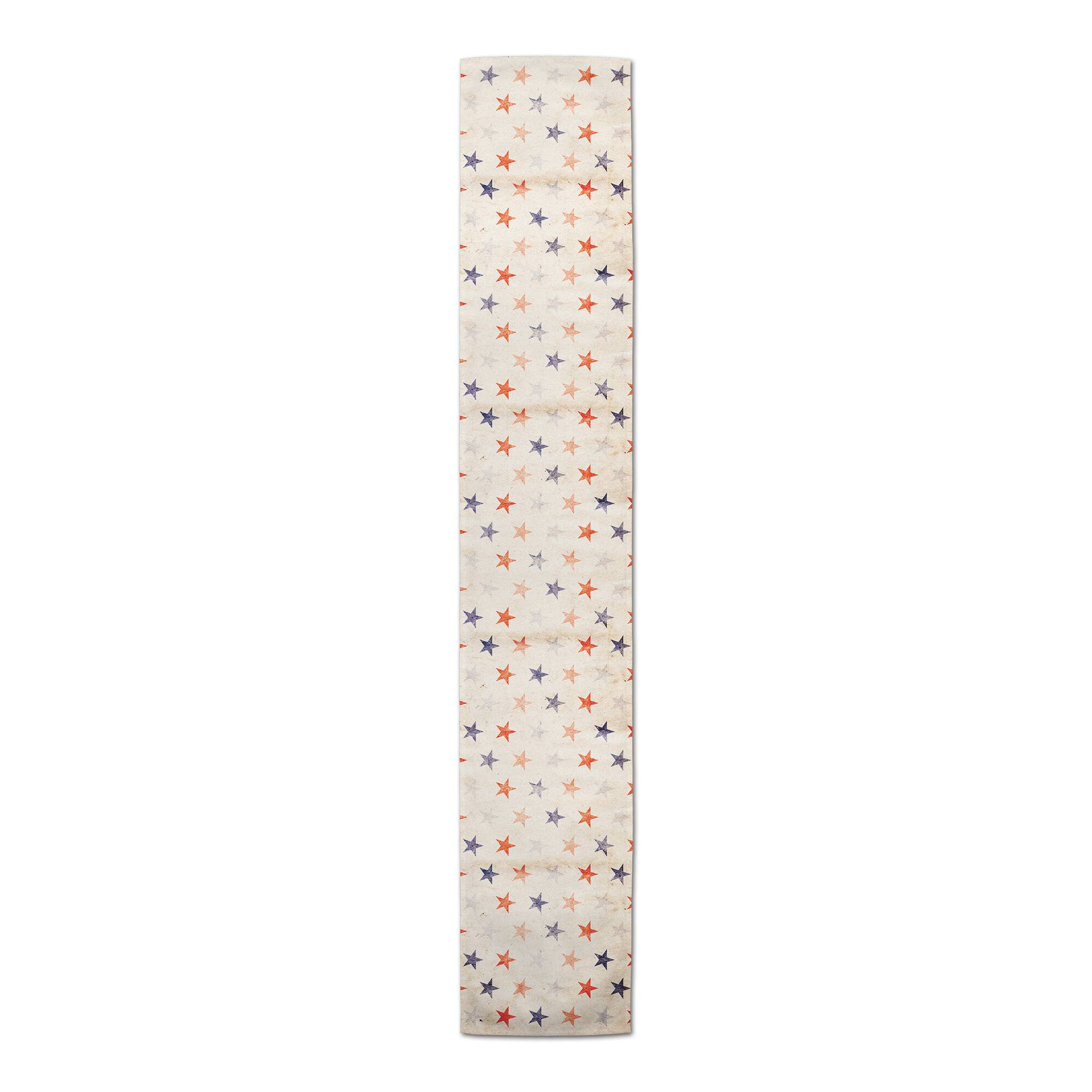 Vintage Patriotic Stars Table Runner